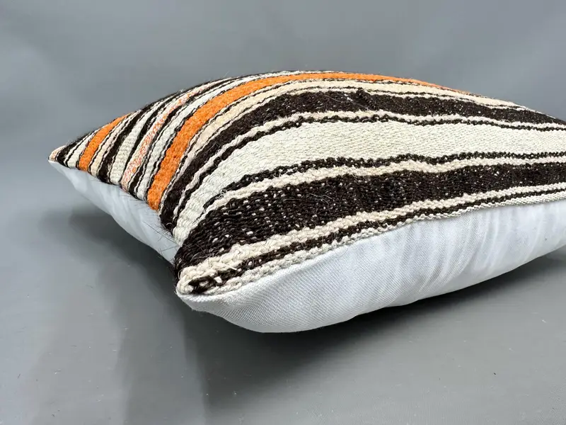 Retro Throw Pillow Sham, Handmade Cushion, Boho Pillow, Garden Cushion, Cushion Cover, Kilim Cushion Sham, Gift Pillow, 24x24 Beige Pillow Sham - 6