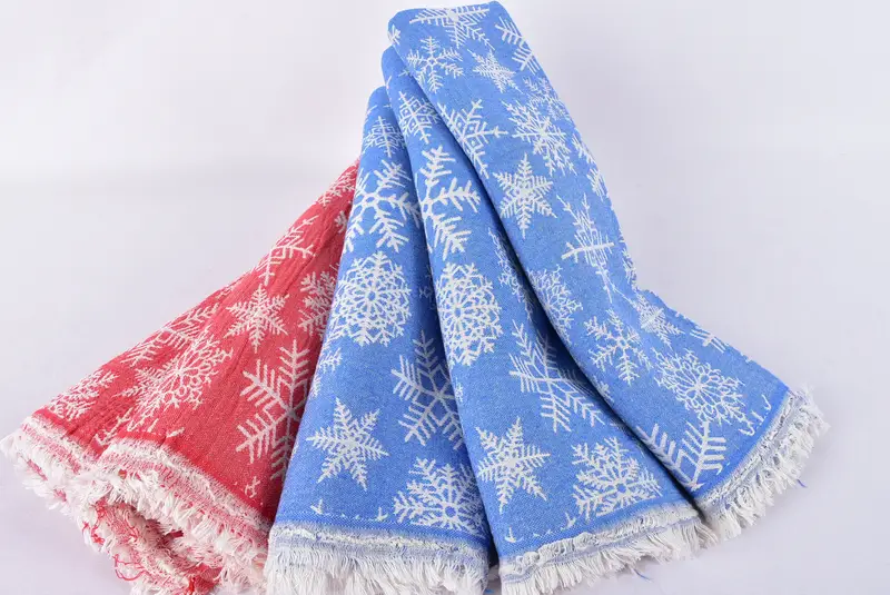 80x40 Cotton Snow Design Towel, Gym Towel, Turkish hand towel, Hammam towel, Engagement Gift, Thin and lightweight Turkish peshtemal, Bachelor Gifts - 4