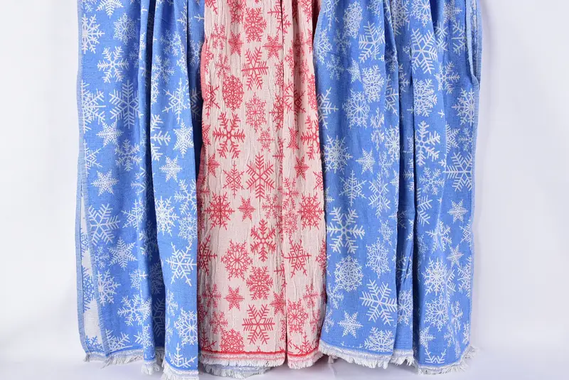 80x40 Cotton Snow Design Towel, Gym Towel, Turkish hand towel, Hammam towel, Engagement Gift, Thin and lightweight Turkish peshtemal, Bachelor Gifts - 8
