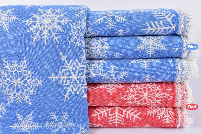 80x40 Cotton Snow Design Towel, Gym Towel, Turkish hand towel, Hammam towel, Engagement Gift, Thin and lightweight Turkish peshtemal, Bachelor Gifts - 1