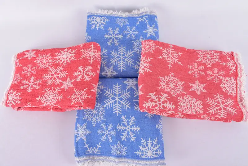 80x40 Cotton Snow Design Towel, Gym Towel, Turkish hand towel, Hammam towel, Engagement Gift, Thin and lightweight Turkish peshtemal, Bachelor Gifts - 6