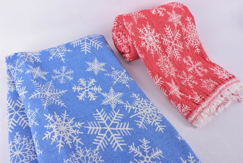 80x40 Cotton Snow Design Towel, Gym Towel, Turkish hand towel, Hammam towel, Engagement Gift, Thin and lightweight Turkish peshtemal, Bachelor Gifts - 7