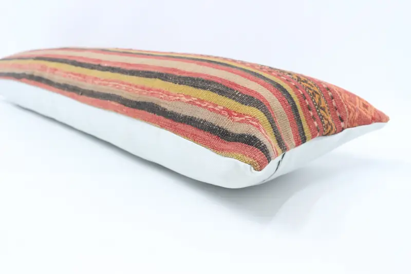 Throw Kilim Pillow, Bench Cushion Case, Vintage Pillow, 12x48 Red Pillow, Living Room Throw Pillow Sham, Pillow, Interior Designer Pillow - 6