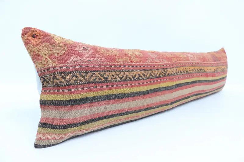 Throw Kilim Pillow, Bench Cushion Case, Vintage Pillow, 12x48 Red Pillow, Living Room Throw Pillow Sham, Pillow, Interior Designer Pillow - 3