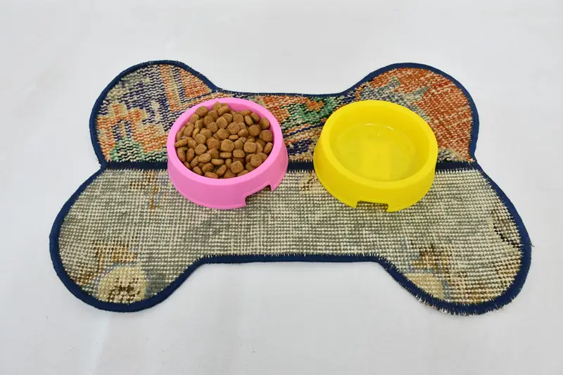 Mantel individual de lana redondo azul y beige bohemio, mantel individual de patrón tradicional