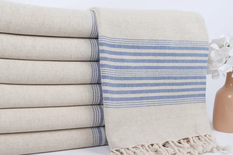 Turkish Beach Towel Bulk, Fouta towel, Hammam Towel USA, 68x40 Linen Striped Towel, Bridal Shower Favors, Bathroom Towel, Organic Turkish towel - 2