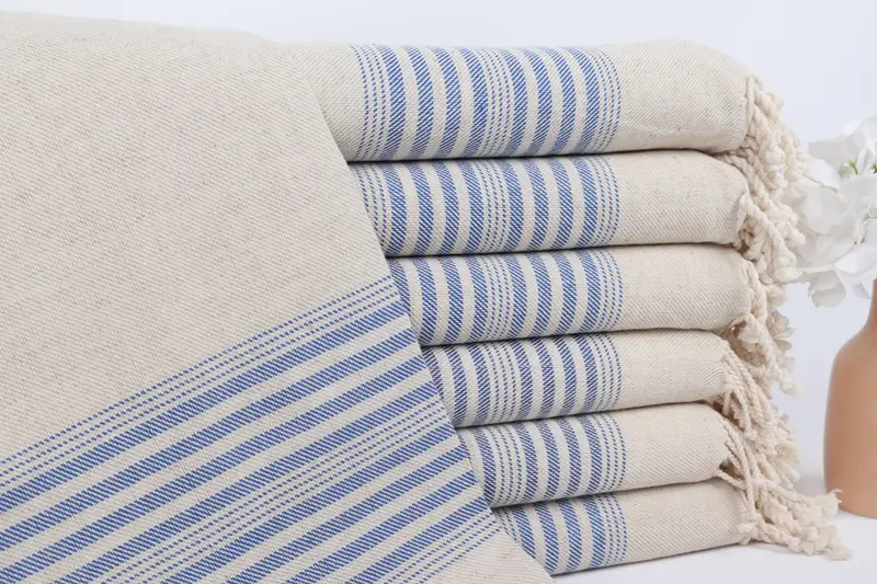 Turkish Beach Towel Bulk, Fouta towel, Hammam Towel USA, 68x40 Linen Striped Towel, Bridal Shower Favors, Bathroom Towel, Organic Turkish towel - 1