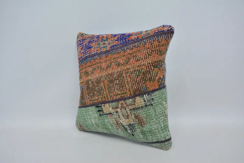 Pillow for Sofa, Decorative Throw Cushion, Designer Throw Cushion, 16x16 Orange Cushion, Pillow Sham, Antique Pillows, Interior Designer Pillow - 4