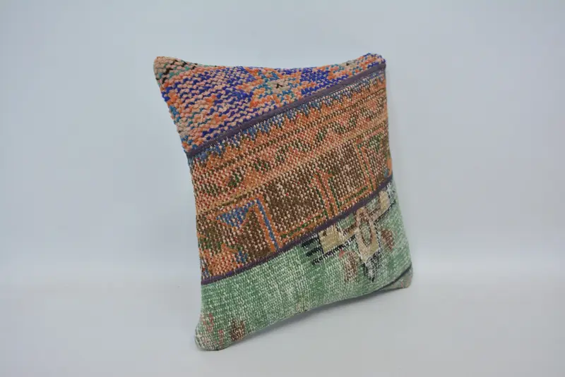 Pillow for Sofa, Decorative Throw Cushion, Designer Throw Cushion, 16x16 Orange Cushion, Pillow Sham, Antique Pillows, Interior Designer Pillow - 3