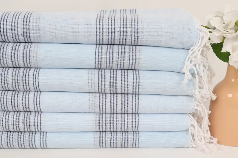 Personalized Bridesmaid Gift, Wedding Favors, Xmas Gifts, Organic Towel, 70x40 Cotton Striped Towel, Turkish hand towel, Girl Trip Party Favor - 3