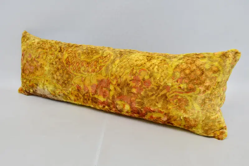 Vintage Kilim Throw Pillow, Pillow Cover, Vintage Kilim Pillow, 12x36 Yellow Pillow Cover, Home Decor Pillow, Boho Throw Cushion Case - 4