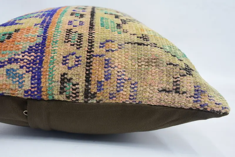 Living Room Throw Cushion Cover, 16x24 Blue Cushion Case, Ethnical Kilim Rug Pillow, Pillow Cover, Gift Pillow, Pillow for Couch - 5
