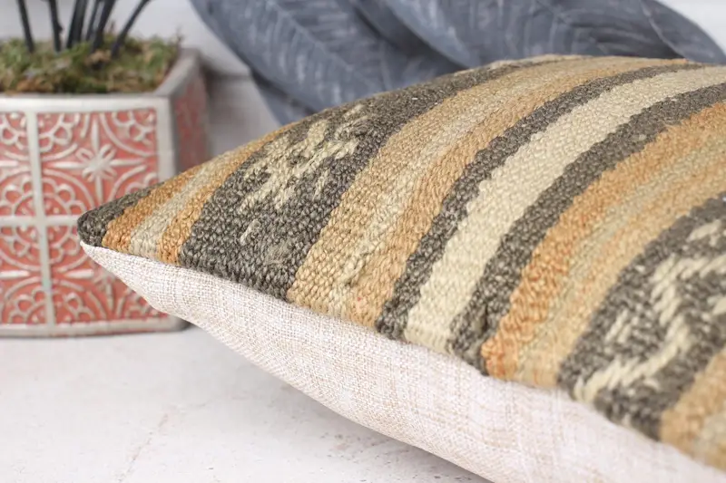 Boho Pillow, Customized Cushion Cover, Antique Pillows, 12x12 Beige Cushion Cover, Crochet Pattern Cushion, Home Decor Pillow, Cushion Case - 7