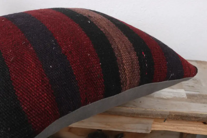 16x16 Red Cushion, Interior Designer Pillow, Nautical Throw Pillow Case, Sustainable Pillow Cover, Pillow Case, Boho Pillow, Vintage Kilim Pillow - 6