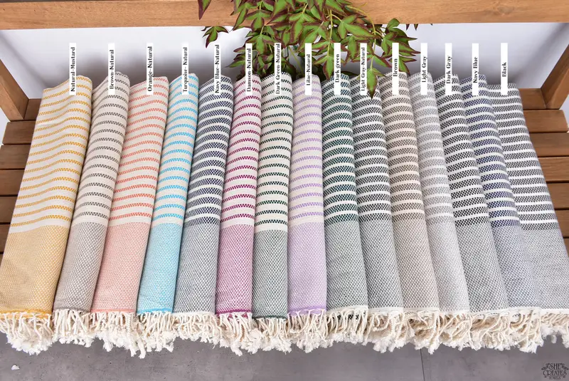 Wedding Anniversary Gift, Bridal Shower Favors, Peshtemal Towel, 76x40 Cotton Striped Towel, Beach Towel Monogram, Thin towel, Halloween Gifts - 2
