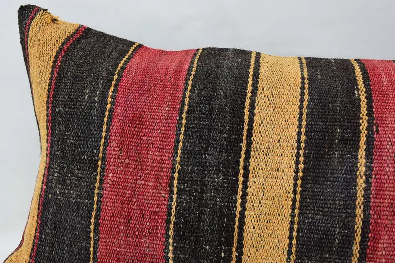 Boho Pillow, Vintage Kilim Pillow, Boho Pillow Sham Cover, Pillow Sham, 16x48 Brown Cushion Cover, Vintage Kilim Pillow Cushion - 2