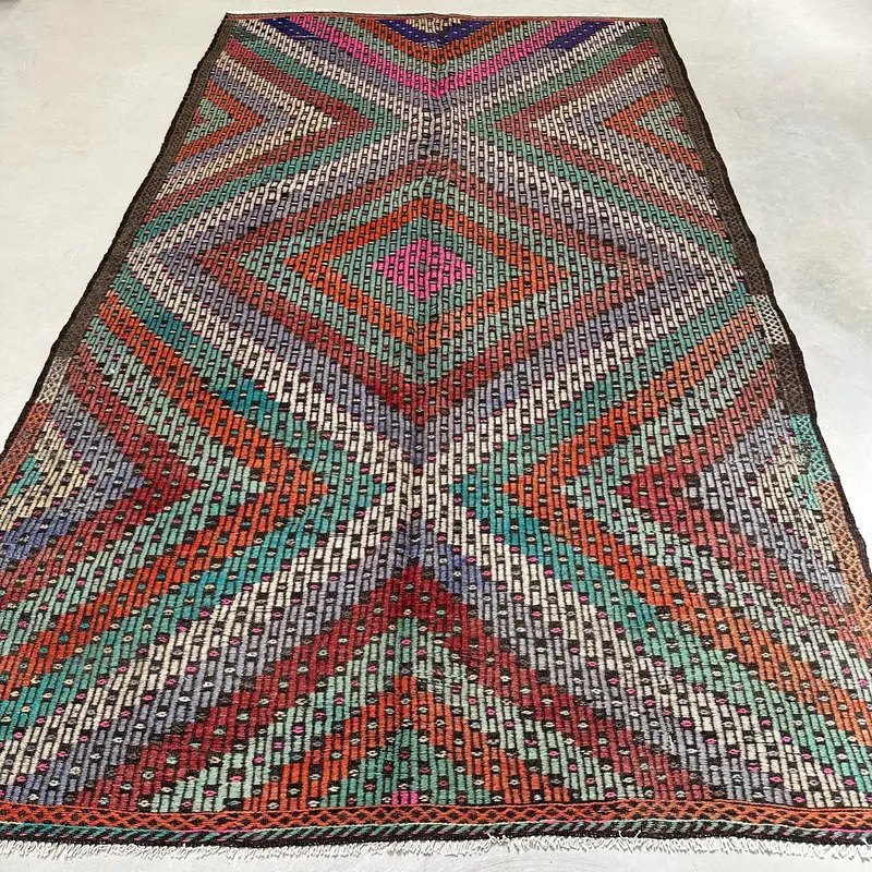 レッド、グリーン ボーダー ラグ 6.2x11.3 フィート、エレガントな装飾