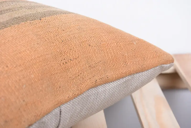 14x14 Orange Pillow Sham, Cushion Case, Vintage Pillow, Traditional Pillow Cover, Boho Pillow, Kilim Cushion Sham, Handmade Pillow - 7