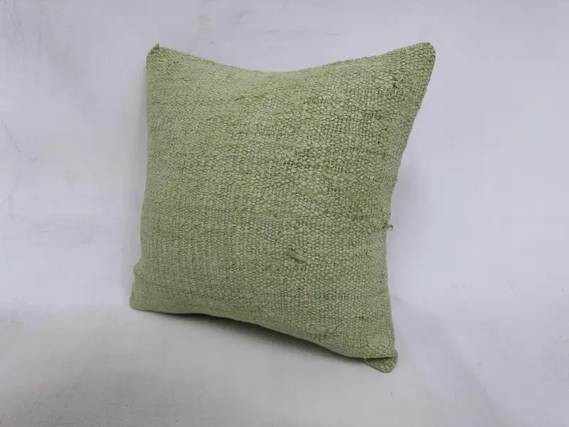 Kilim Cushion Sham, Cushion Case, 16x16 Green Cushion Cover, Kilim Rug Pillow, Ethnic Pillow Sham, Pillow for Sofa, Vintage Pillow - 4