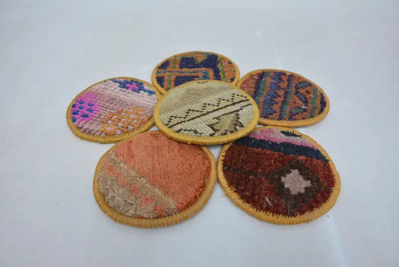 Posavasos rojos y rosas, posavasos únicos de decoración del hogar Boho