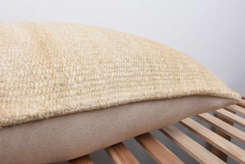 Floor Cushion, Ethnical Kilim Rug Pillow, 20x28 Beige Cushion, Pillow, Boho Pillow, Pillow for Sofa, Handwoven Pillow Cover Pillow Cover - 7