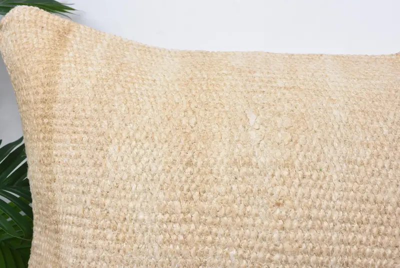 Floor Cushion, Ethnical Kilim Rug Pillow, 20x28 Beige Cushion, Pillow, Boho Pillow, Pillow for Sofa, Handwoven Pillow Cover Pillow Cover - 2