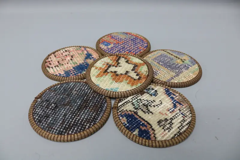 Blauer und orangefarbener Untersetzer, langlebige und stilvolle Glasunterlage