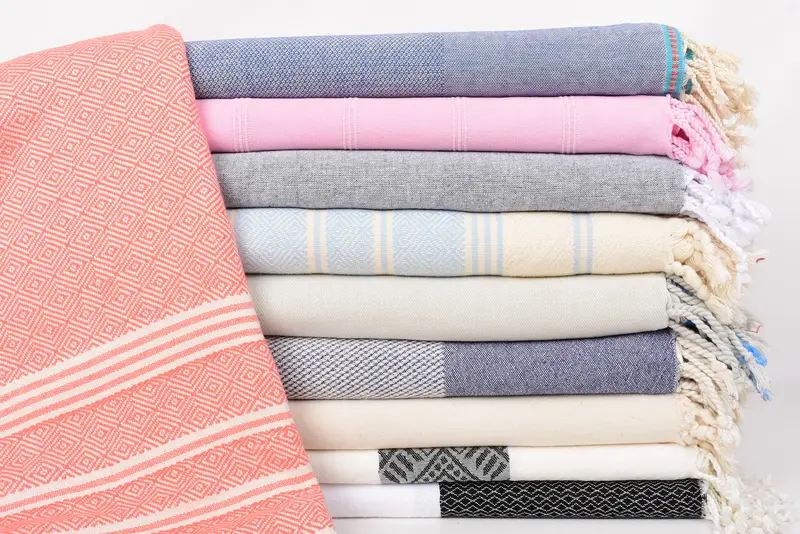 Turkish Towel Set, Peshtemal Towel, Sand-resistant towel, Bridesmaid Gift Towel, Personalized Wedding Gift For Couple, 70x40 Cotton Set of 10 Towel - 1
