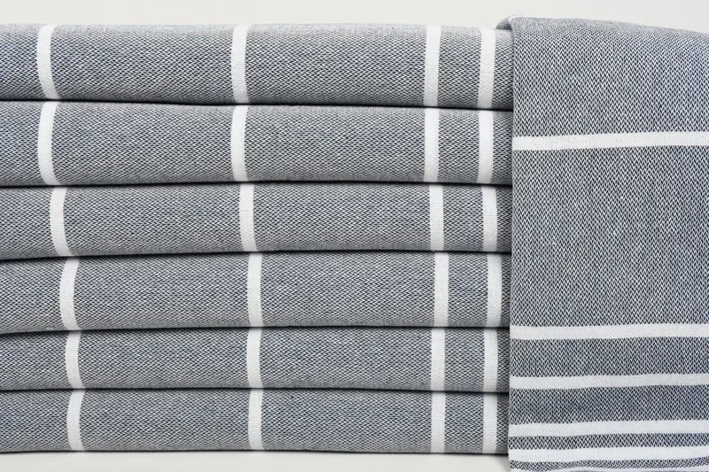Favores de boda, regalo de verano, regalo de boda, poca de té orgánica, toalla de spa, toalla a rayas de algodón de 38x18, poca de té de monograma, toalla de cocina de monograma - 1