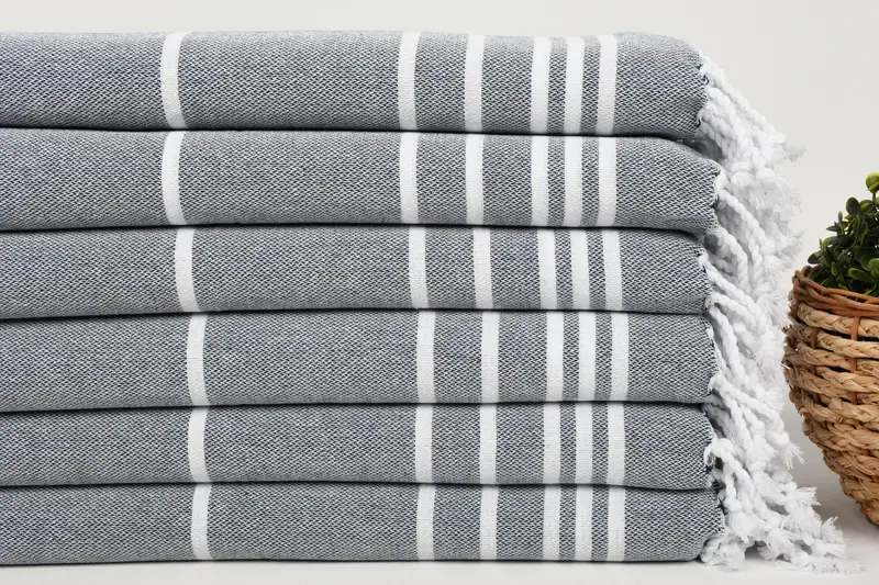 Favores de boda, regalo de verano, regalo de boda, poca de té orgánica, toalla de spa, toalla a rayas de algodón de 38x18, poca de té de monograma, toalla de cocina de monograma - 2