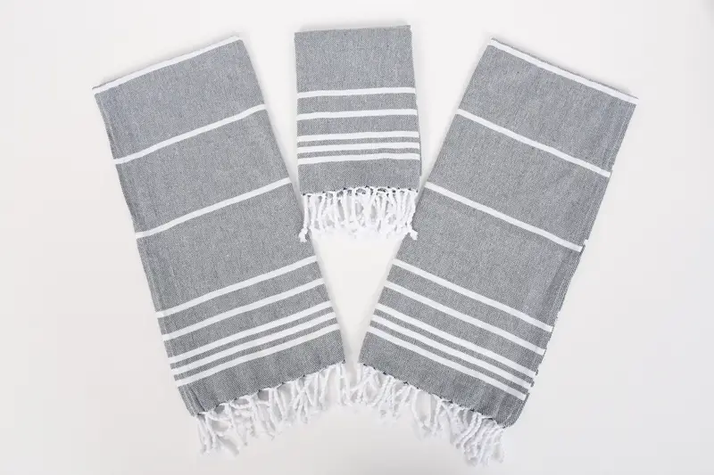 Favores de boda, regalo de verano, regalo de boda, poca de té orgánica, toalla de spa, toalla a rayas de algodón de 38x18, poca de té de monograma, toalla de cocina de monograma - 6