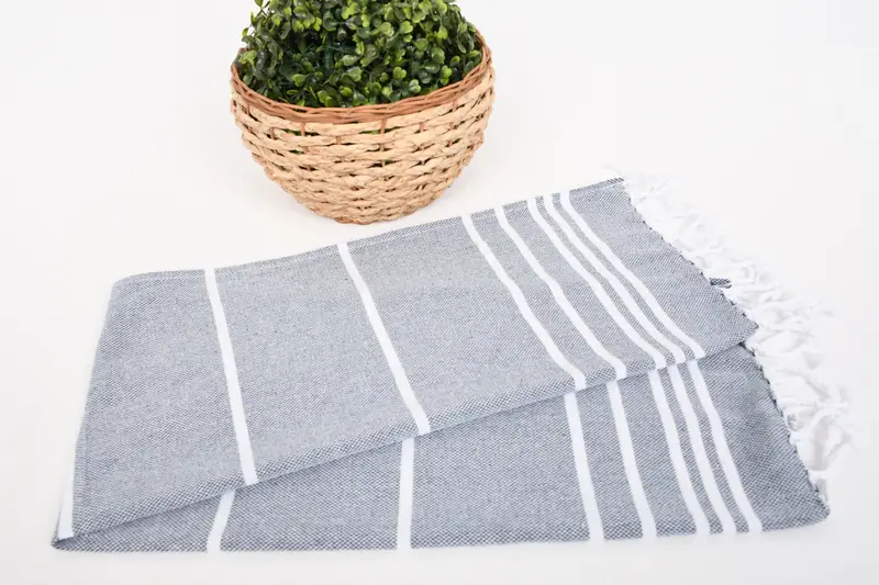 Favores de boda, regalo de verano, regalo de boda, poca de té orgánica, toalla de spa, toalla a rayas de algodón de 38x18, poca de té de monograma, toalla de cocina de monograma - 4