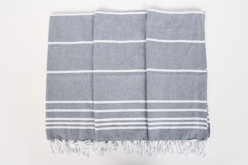 Favores de boda, regalo de verano, regalo de boda, poca de té orgánica, toalla de spa, toalla a rayas de algodón de 38x18, poca de té de monograma, toalla de cocina de monograma - 7