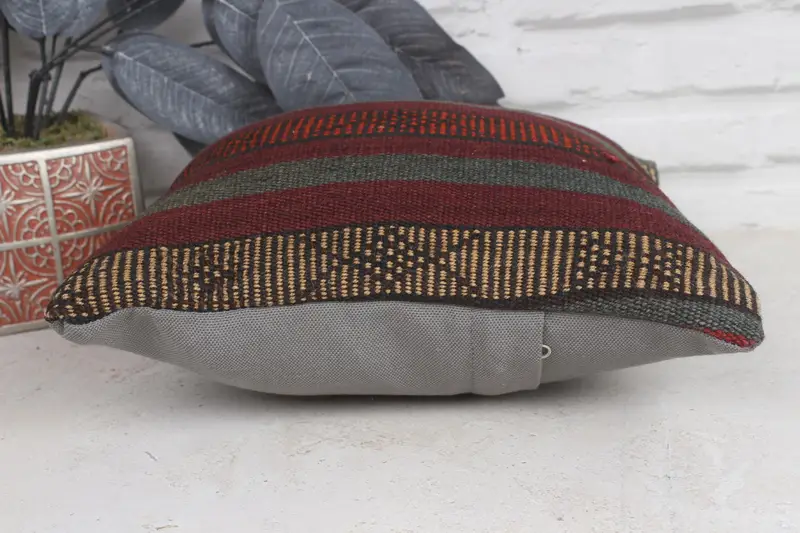 Personalized Gift Pillow Cushion, 12x12 Purple Cushion Cover, Kilim Pillow, Vintage Pillow, Cushion Cover, Boho Pillow Sham Cover, Garden Cushion - 5