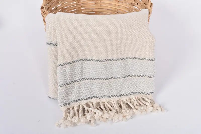 Bridal Shower Gifts, Bridal Shower Favors, 70x36 Cotton Striped Towel, Bridesmaid Gift Towel, Bachelorette Favors Beach, Organic Towel, Hammam towel - 5