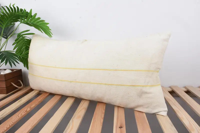 Pillow Case, Antique Pillows, 16x36 White Cushion Cover, Handmade Pillow Case, Vintage Kilim Throw Pillow, Bed Pillow Sham, Kilim Cushion Sham - 5