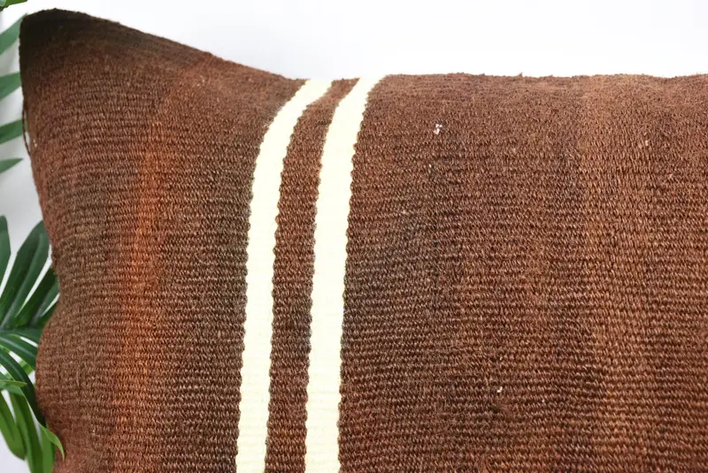 Turkish Kilim Pillow, Turkish Corner Pillow Sham, Kilim Pillow Cover, 20x28 Brown Cushion, Nautical Throw Pillow Cover, Gift Pillow, Cushion Cover - 2