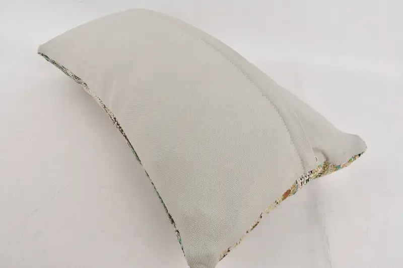 Boho Throw Pillow Case, Bolster Cushion, Antique Pillows, 12x24 Beige Pillow Case, Ethnical Kilim Rug Pillow, Kilim Cushion Sham, Cushion - 7