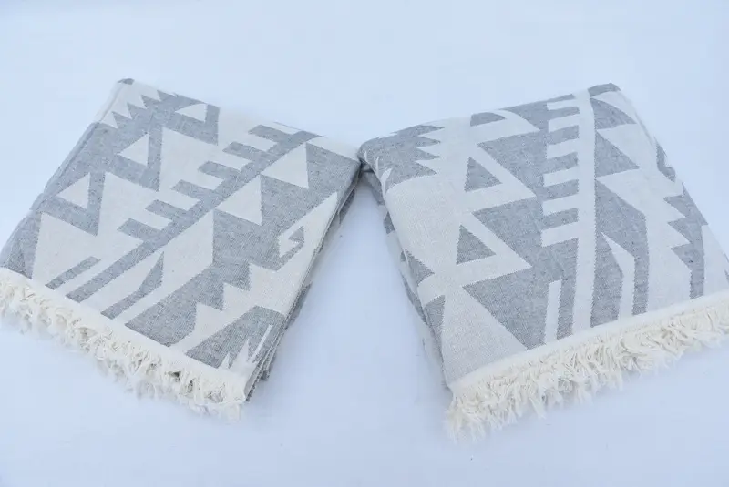 Lightweight Turkish towel, Holiday Towel, Custom Turkish Towel, 76x40 Cotton Geometric Towel, Housewarming Gift, Luxury towel, Welcome Wedding Gift - 5