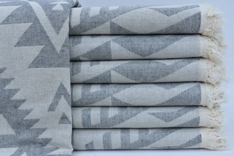 Lightweight Turkish towel, Holiday Towel, Custom Turkish Towel, 76x40 Cotton Geometric Towel, Housewarming Gift, Luxury towel, Welcome Wedding Gift - 2