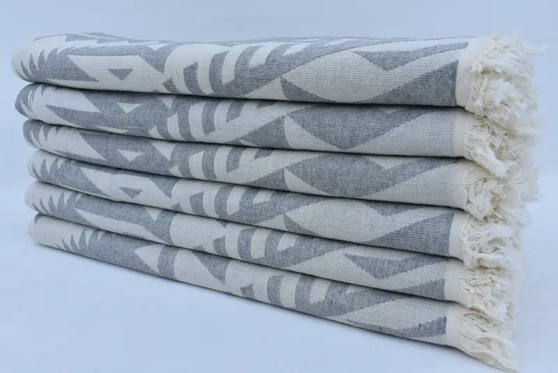 Lightweight Turkish towel, Holiday Towel, Custom Turkish Towel, 76x40 Cotton Geometric Towel, Housewarming Gift, Luxury towel, Welcome Wedding Gift - 4