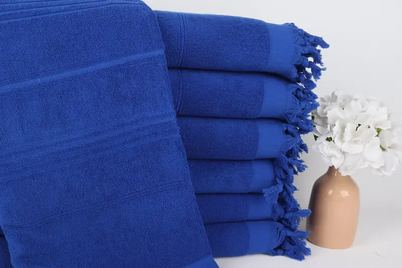 Bachelorette Party Gift Turkish Cotton Towel Sax Blue Striped, 36x71 Inches