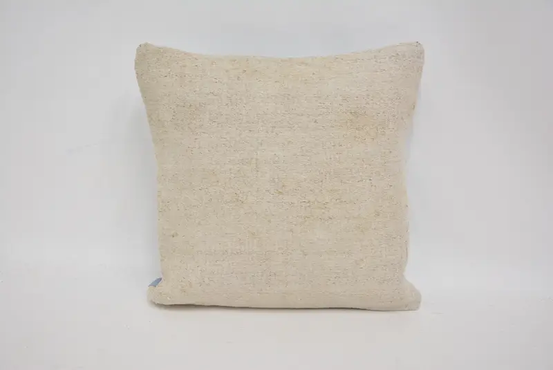 Cushion, 14x14 Beige Pillow Cover, Turkish Pillow, Shabby Chic Cushion Case, Handmade Kilim Cushion, Decorative Bolster Pillow Case, Antique Pillows - 1