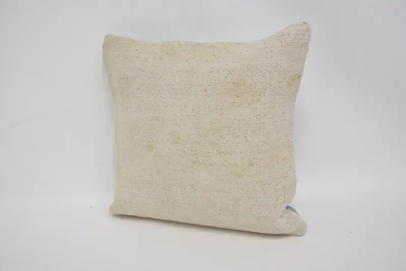 Cushion, 14x14 Beige Pillow Cover, Turkish Pillow, Shabby Chic Cushion Case, Handmade Kilim Cushion, Decorative Bolster Pillow Case, Antique Pillows - 4