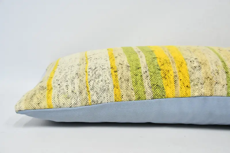 Pillow Cover, Vintage Kilim Throw Pillow, Pillow for Couch, 16x48 Yellow Cushion, Home Decor Pillow, Chair Pillow, Nomadic Cushion - 6
