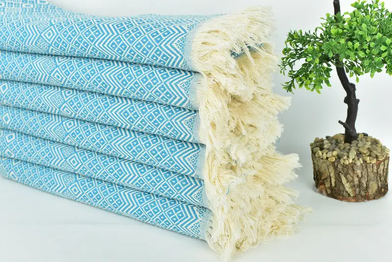 70x40 Cotton Diamond Towel, Peshtemal Towel, Home Gift, Monogrammed Beach Towel, Absorbent towel, Embroidered Turkish Towel, Beach Towel Bulk - 3