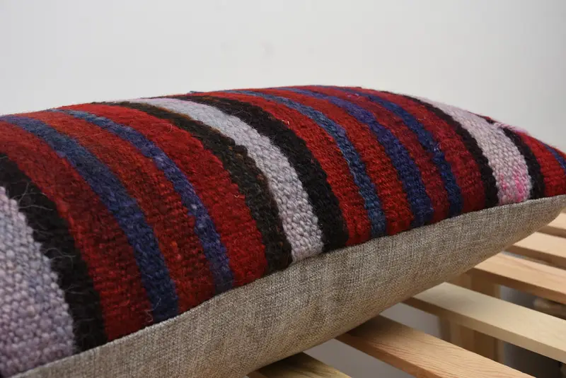 Gift Pillow, Throw Kilim Pillow, Colorful Pillow Sham, Turkish Kilim Pillow, Bohemian Cushion Pillow Cover, Pillow Sham, 16x48 Blue Cushion - 7