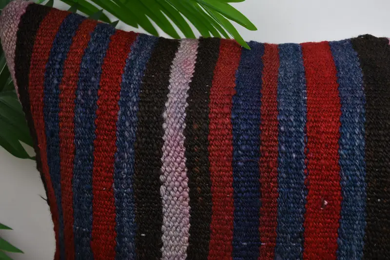 Gift Pillow, Throw Kilim Pillow, Colorful Pillow Sham, Turkish Kilim Pillow, Bohemian Cushion Pillow Cover, Pillow Sham, 16x48 Blue Cushion - 2