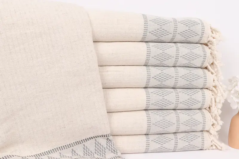 Xmas Gifts, Bridesmaid Gifts, Thanksgiving Tablecloth, Shower Curtain, Boho Throw Blankets, Throw Blanket Couch, 100x88 Linen Kilim Design Towel - 1