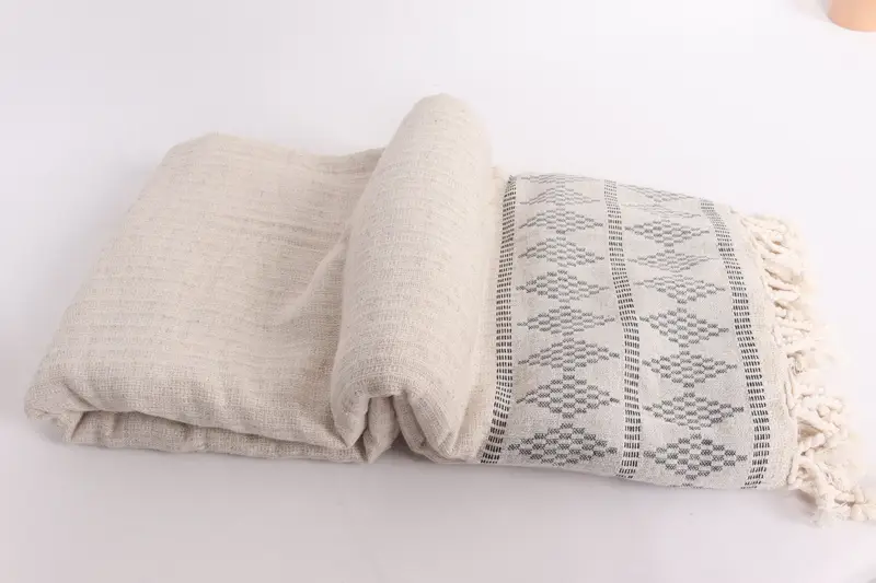 Xmas Gifts, Bridesmaid Gifts, Thanksgiving Tablecloth, Shower Curtain, Boho Throw Blankets, Throw Blanket Couch, 100x88 Linen Kilim Design Towel - 6